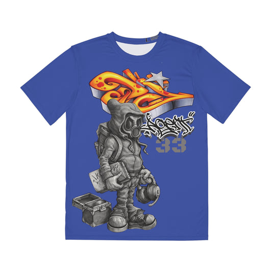 Agent33 Streetwear Tee — Urban Graffiti Gas Mask Character Shirt